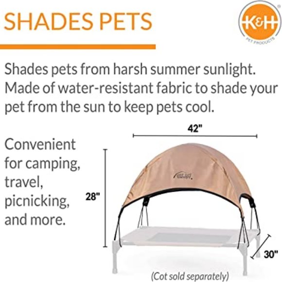 🎉HP🎉Pet Cot Canopy Cover Fit Original K & H Large Cot Tan🎉HP🎉 🆕⌚📦🏃💨🚚 - Picture 2 of 15